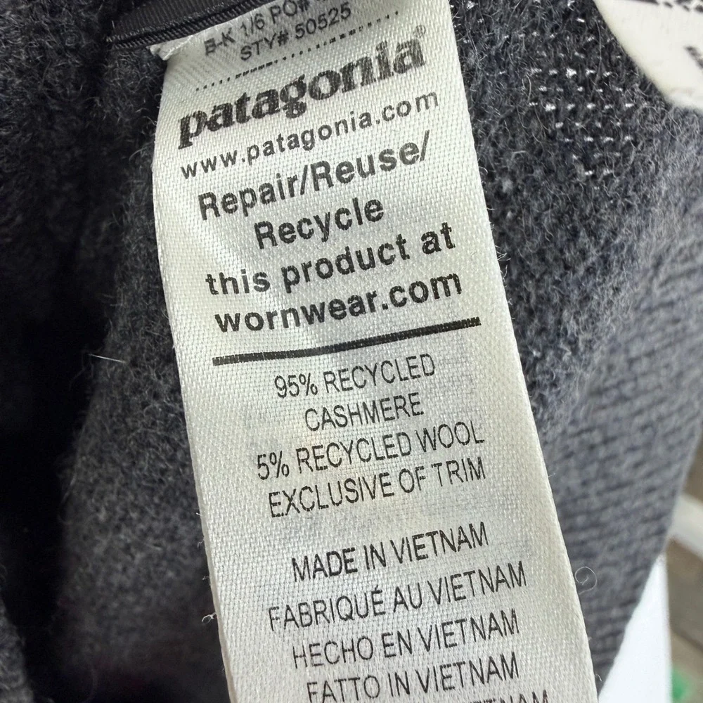 Patagonia Recycled Cashmere Crewneck Mens M Forge Grey 50525 Wool Blend Sweater